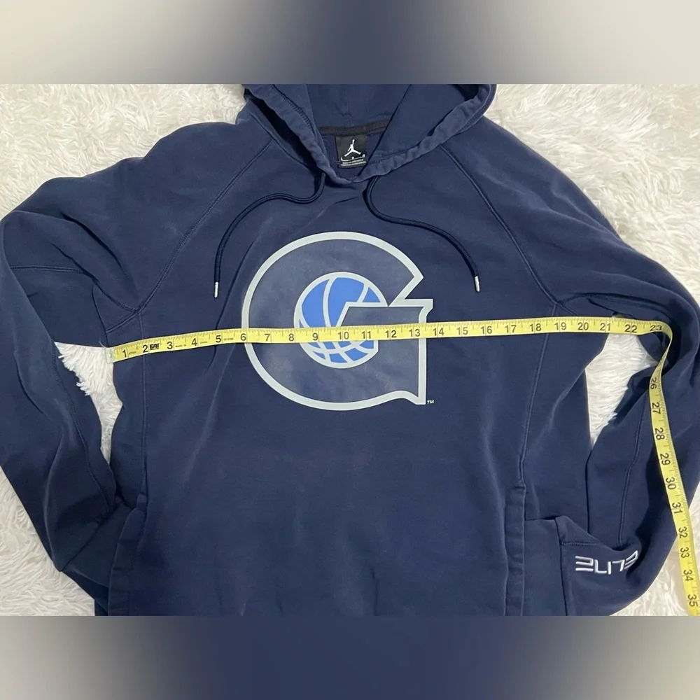 Jordan Elite Georgetown Hoyas Hoodie Navy Blue Men’s Large Basketball Pullover